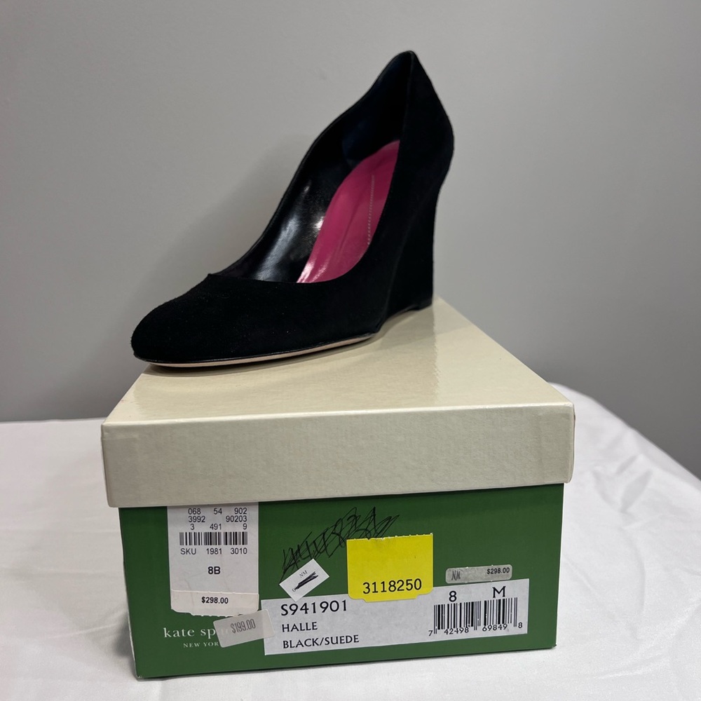 Kate Spade Black and Pink Wedge Shoes